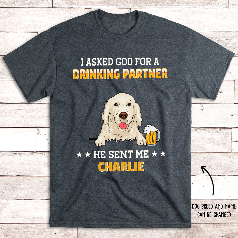 Drinking Partner 1 - Personalized Custom Unisex T-shirt - Ideal Gift For Beer and Pet Lovers