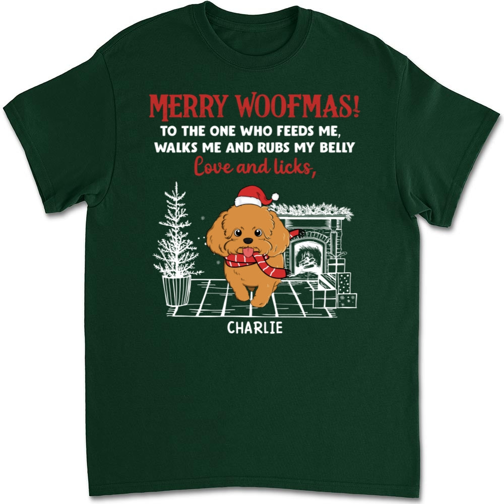 Love And Licks, Merry Woofmas - Personalized Custom Unisex 5.3 oz T-shirt for Pet Lovers
