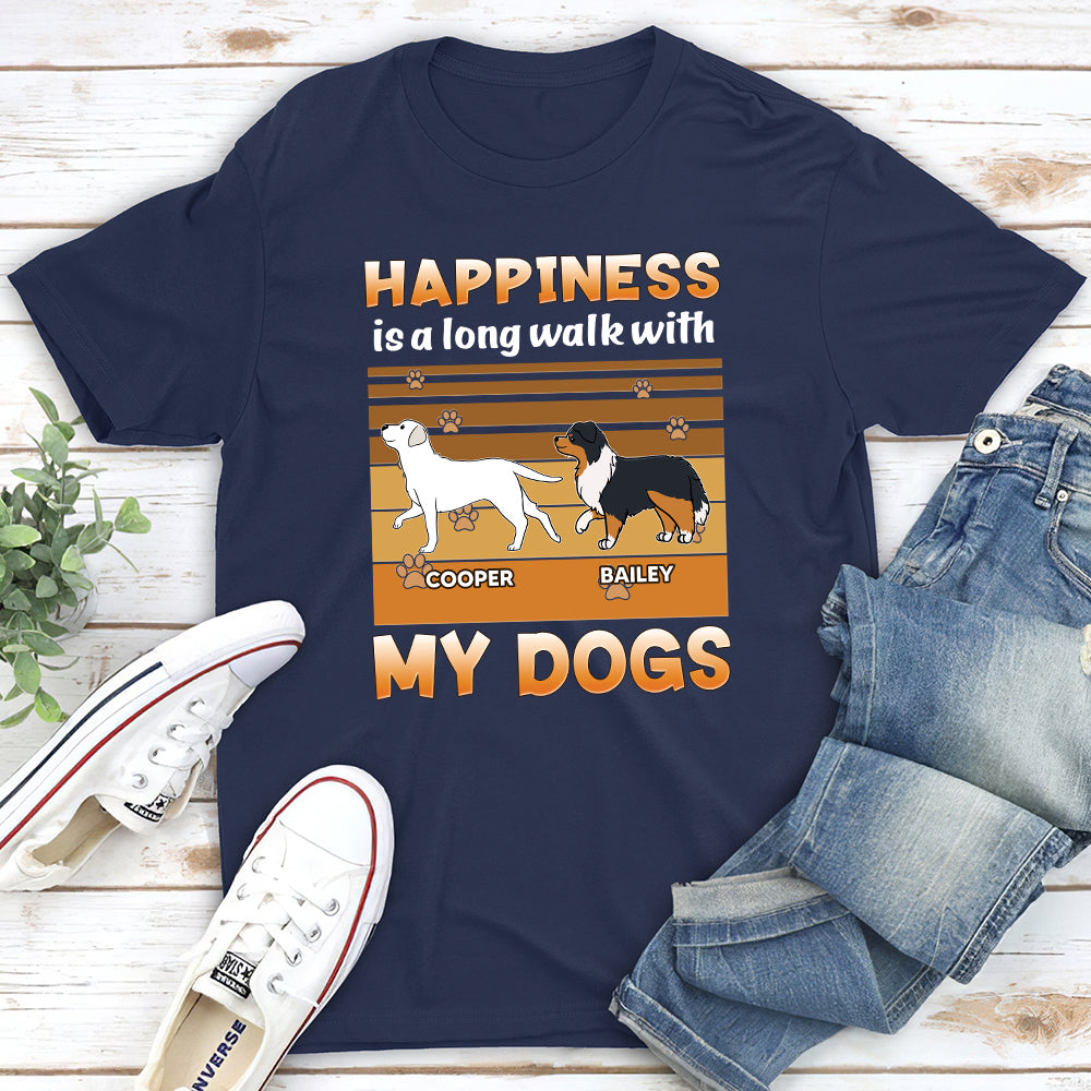 Long Walk With Dog - Personalized Custom Unisex 5.3 oz T-shirt for Pet Lovers