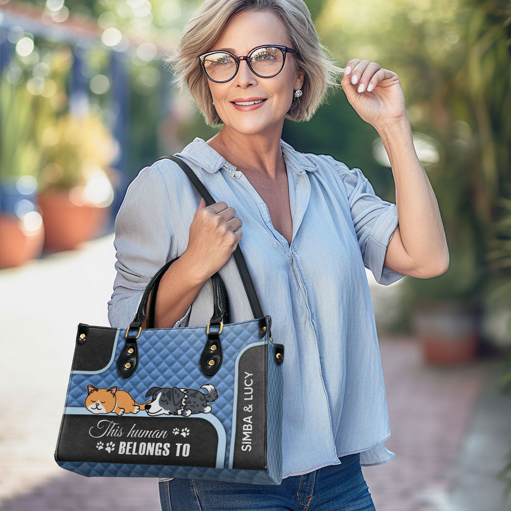 This Human Belongs - Exclusive Personalized Custom Leather Handbag for Baby Lovers